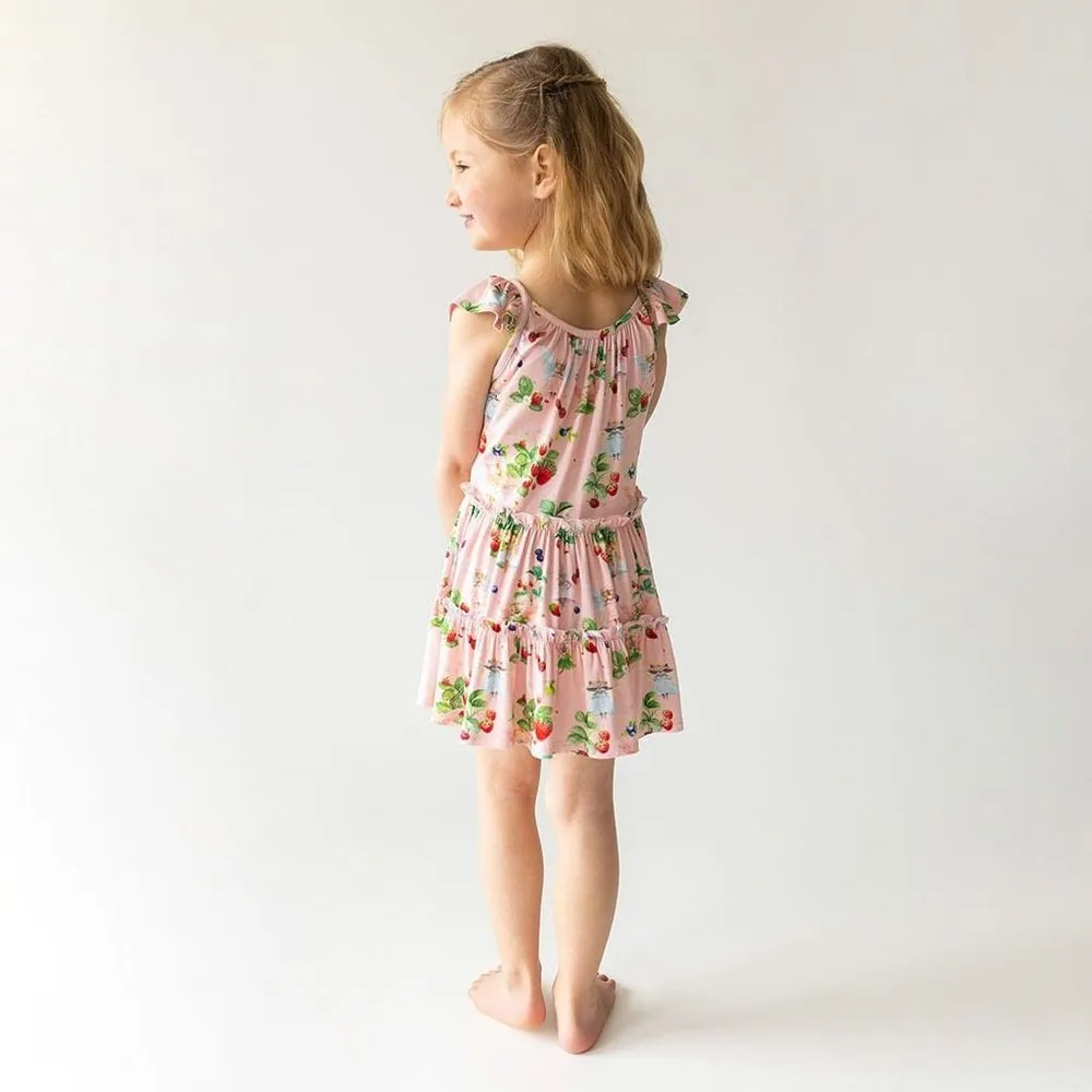 Posh Peanut Annabelle Flutter Sleeve Tiered Dress