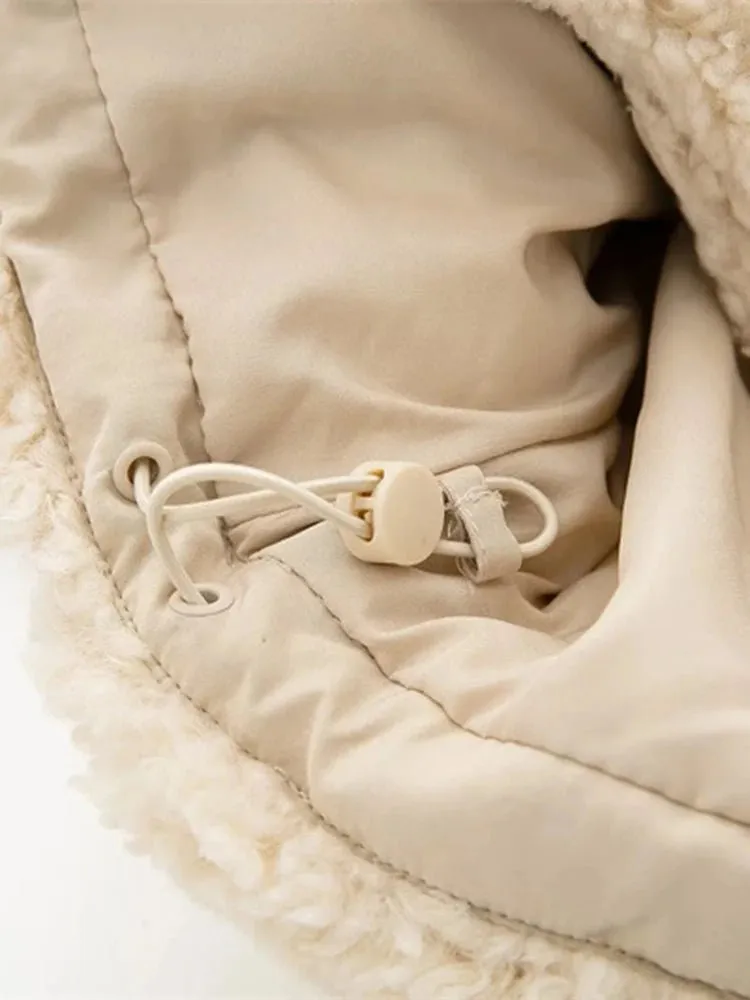 Pre Order:  Fleece Stand Collar Short Padded Jacket