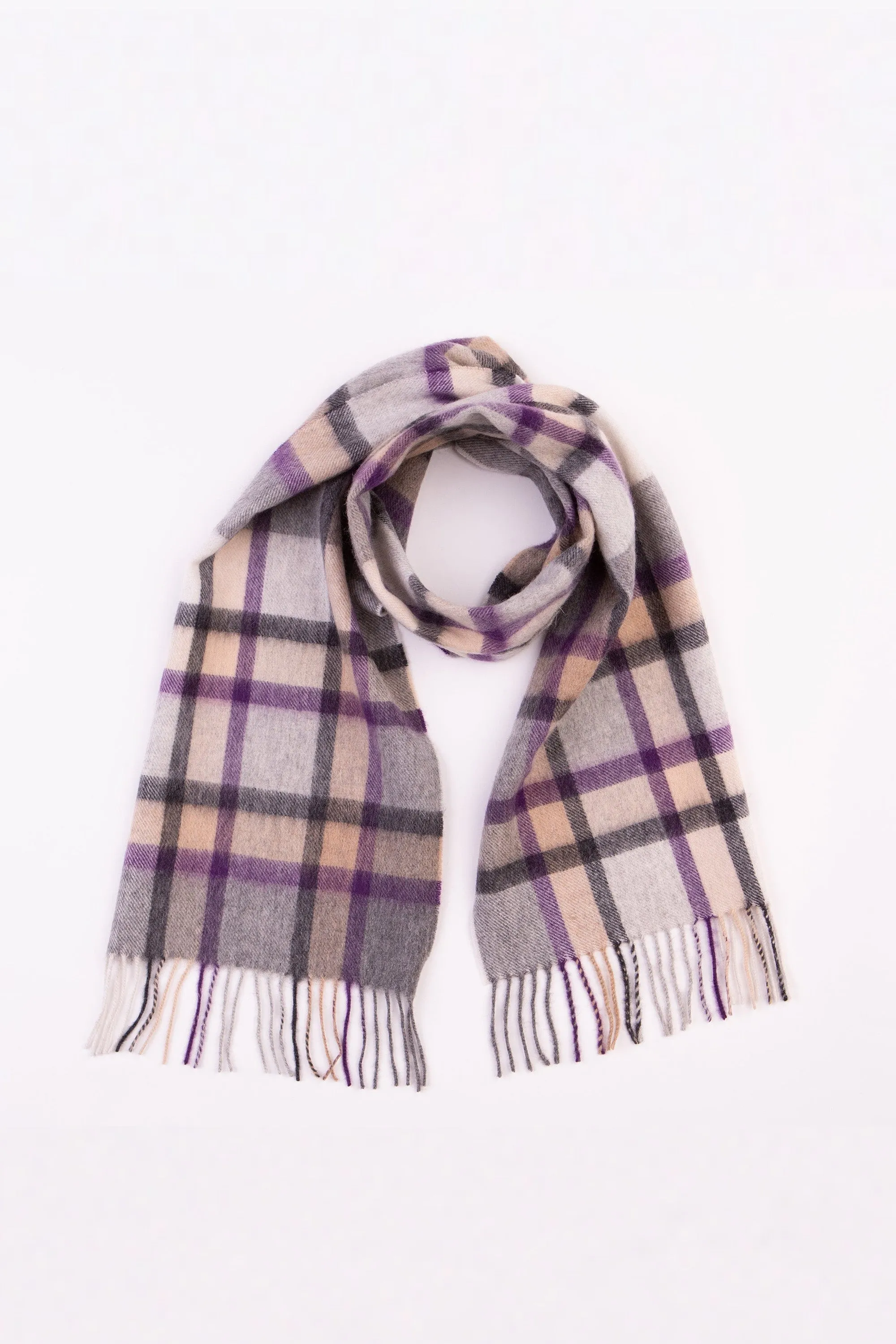Princeton Check Lambswool Scarf - Lavender
