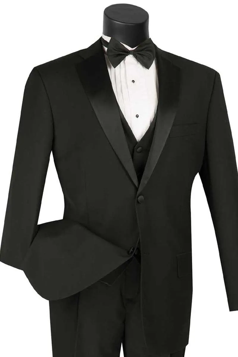 "Elevate Your Prom Night or Wedding Day: The Vinci Grey Classic 2-Button Vested Tuxedo"