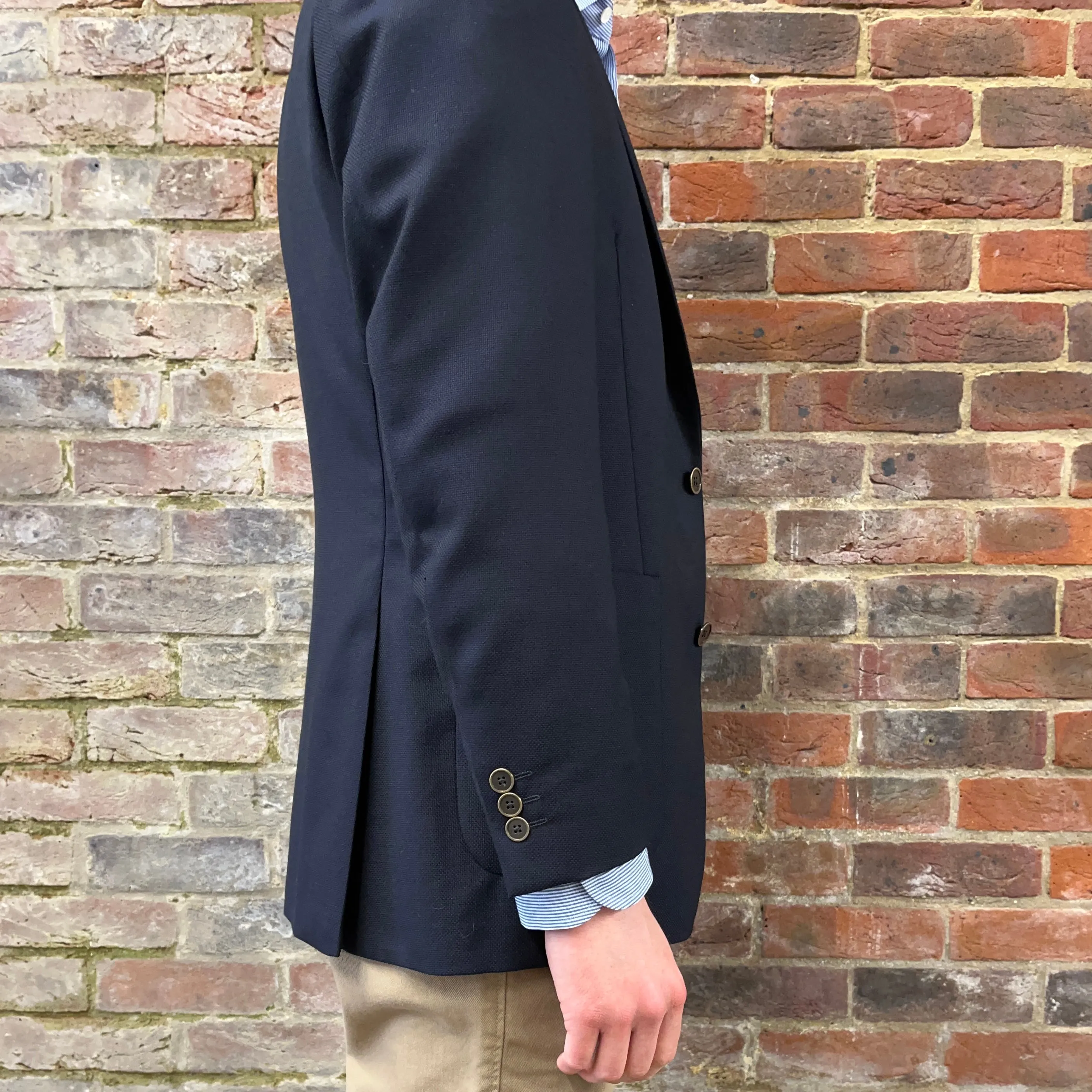 Regent - 'Lazlo' Jacket - Dark Navy Blue Birdseye Wool 285g - Reda