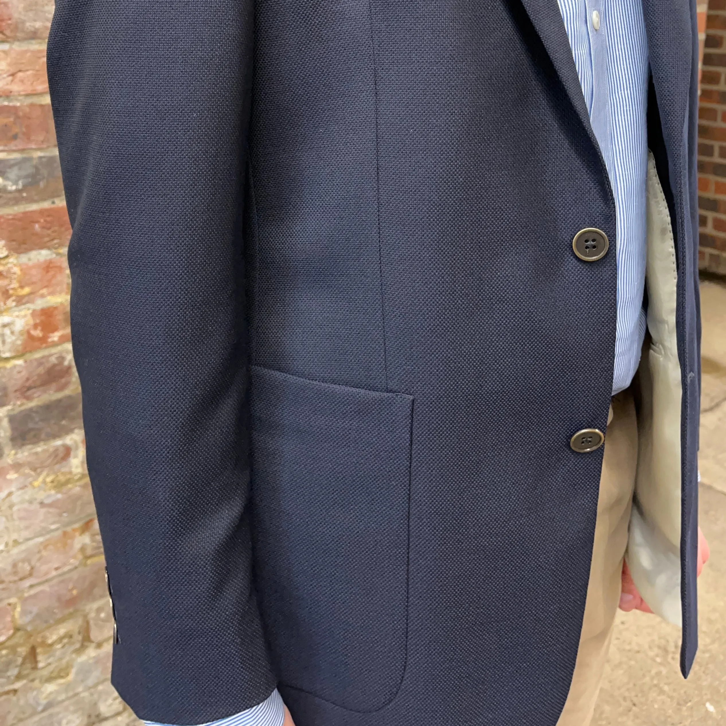 Regent - 'Lazlo' Jacket - Dark Navy Blue Birdseye Wool 285g - Reda