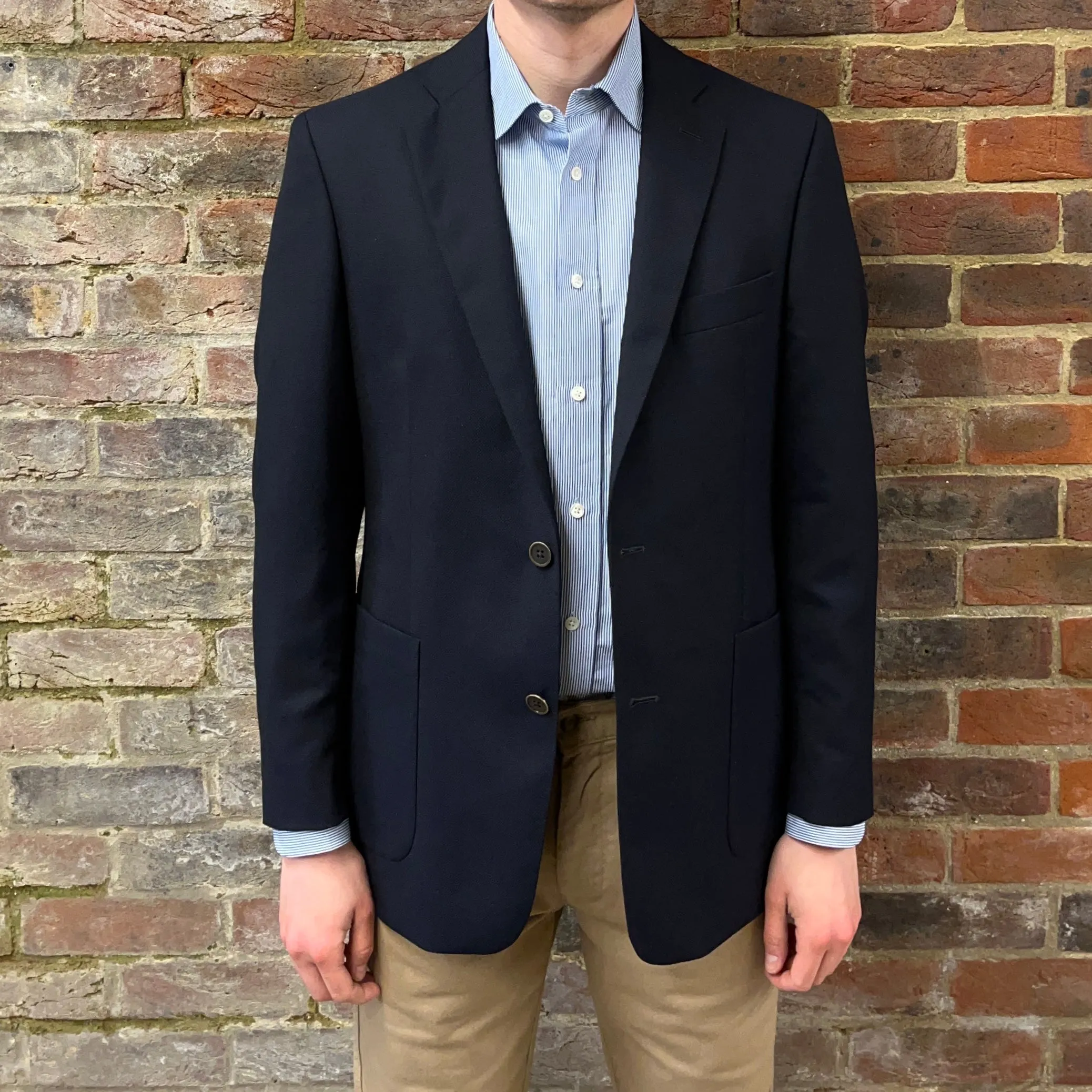 Regent - 'Lazlo' Jacket - Dark Navy Blue Birdseye Wool 285g - Reda