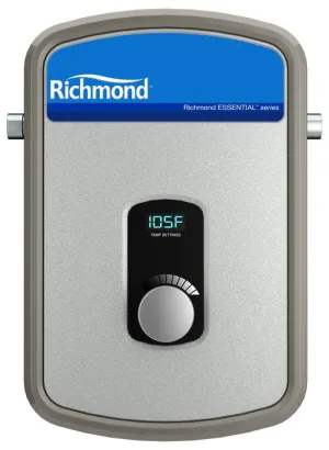 Richmond Essential Series RMTEX-08 Electric Water Heater, 33 A, 240 V, 8 kW, 0.998 % Energy Efficiency, 1 to 4 gpm :EA: QUANTITY: 1