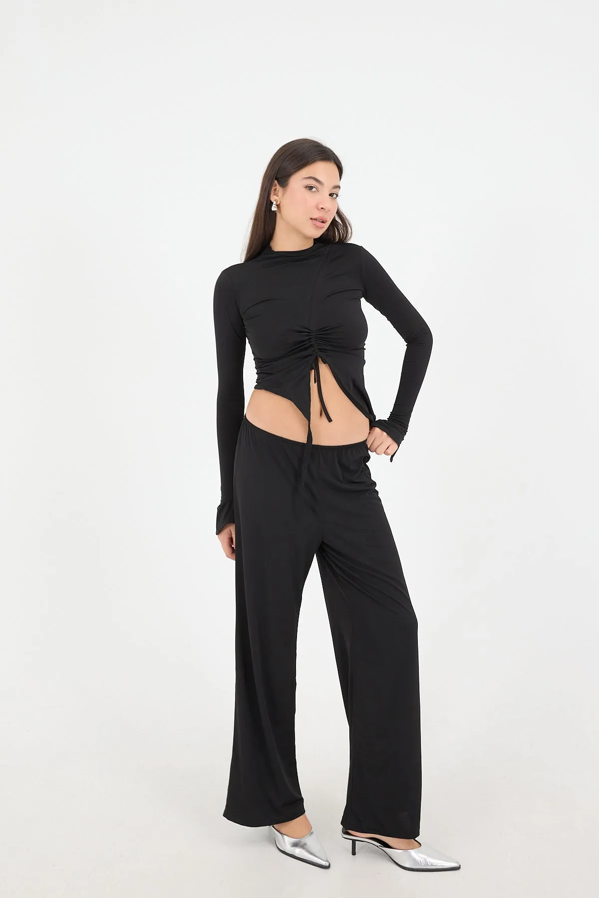 Ruffle Detailed Double Suit