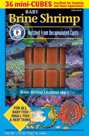 San Francisco Bay Frozen Baby Brine Shrimp Cubes 1.75 oz.