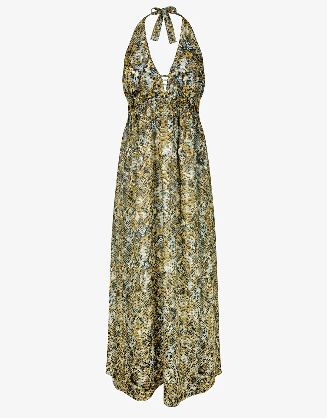 Serpent Maxi Halter Dress - Python