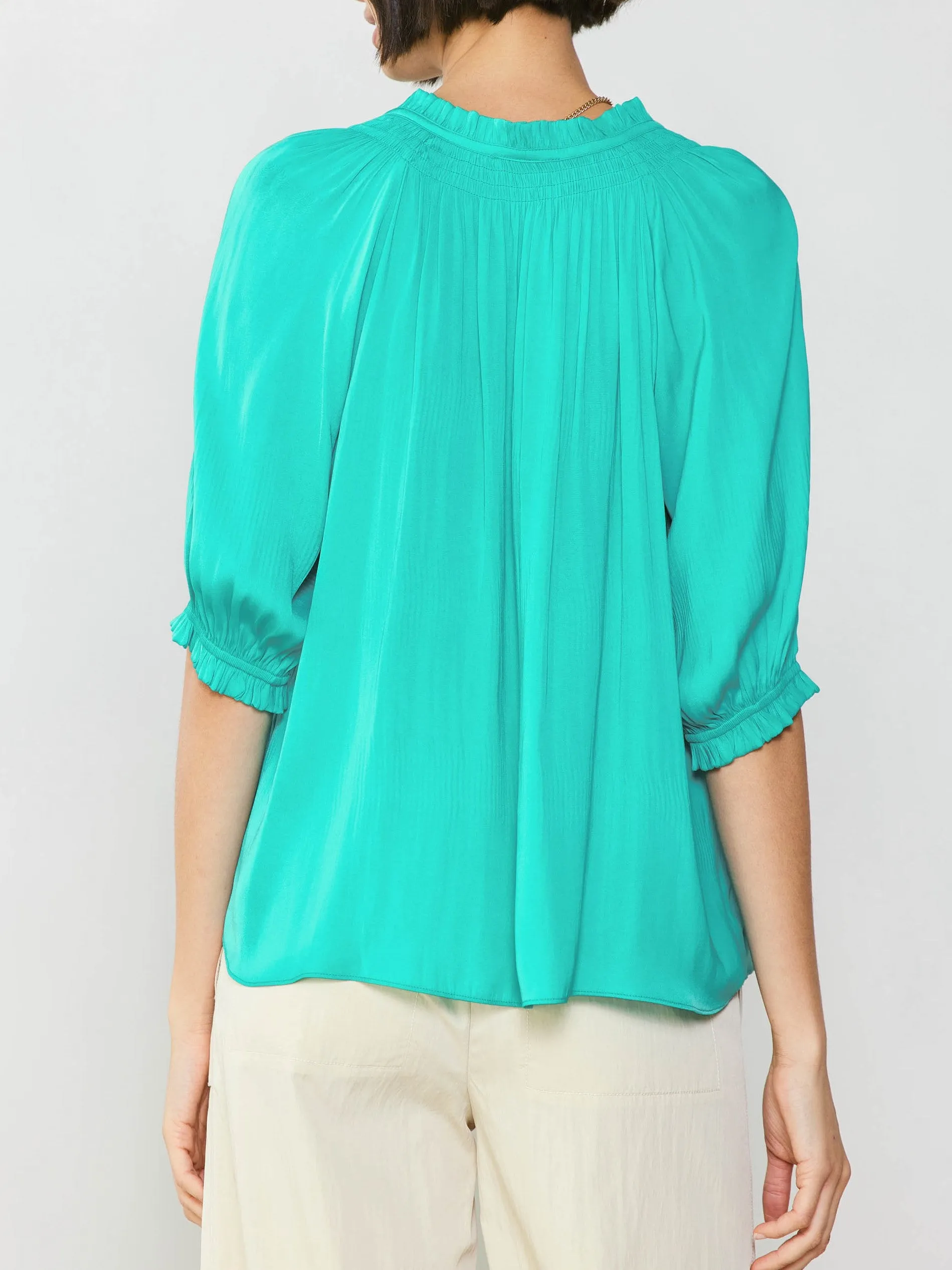 Short Sleeve Tie Front Top
