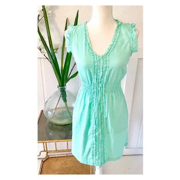 Smocked Waist Sleeveless Dress with Shirred Front