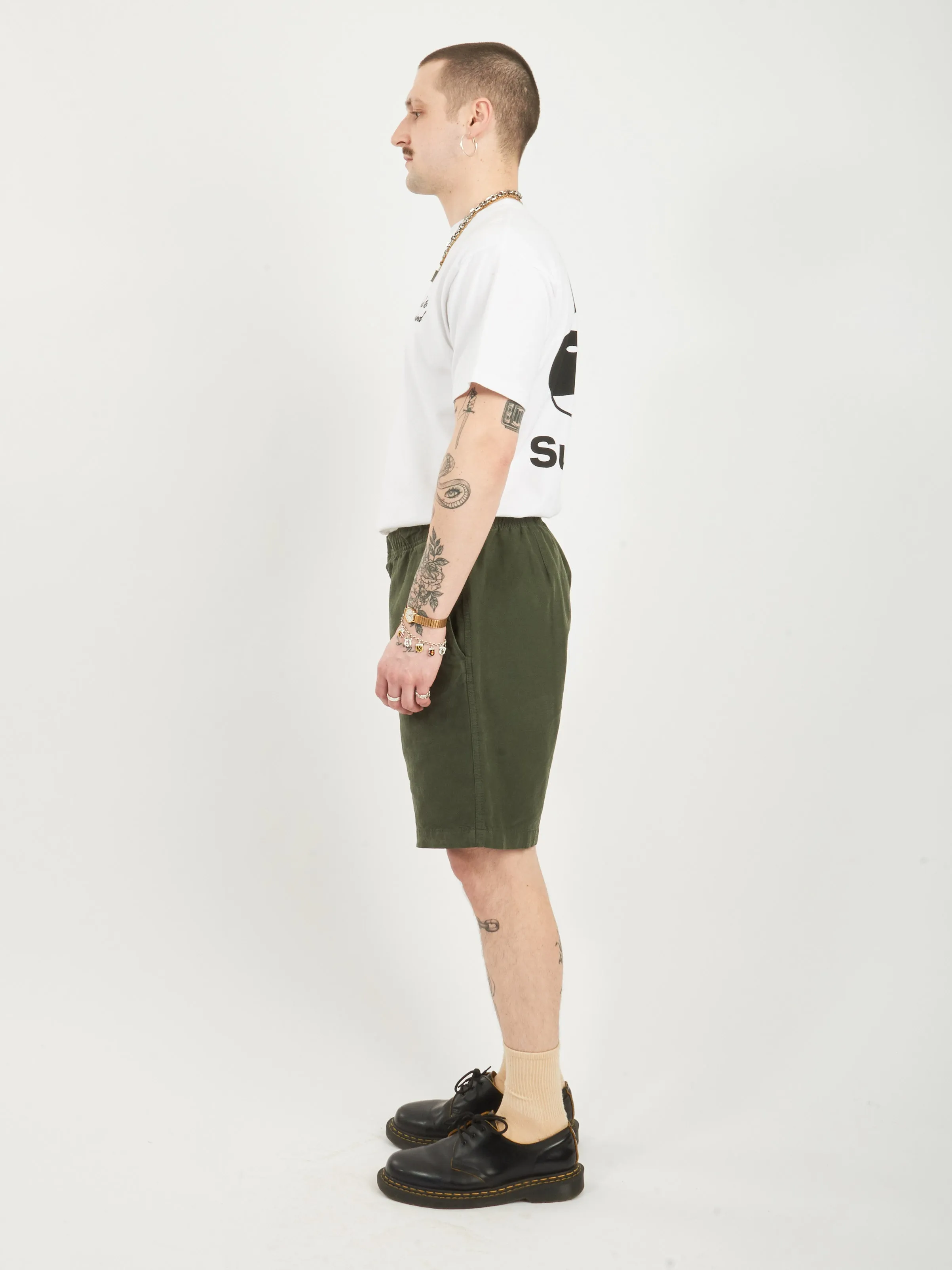 Spruce Green Ezra Relaxed Cotton Linen Short