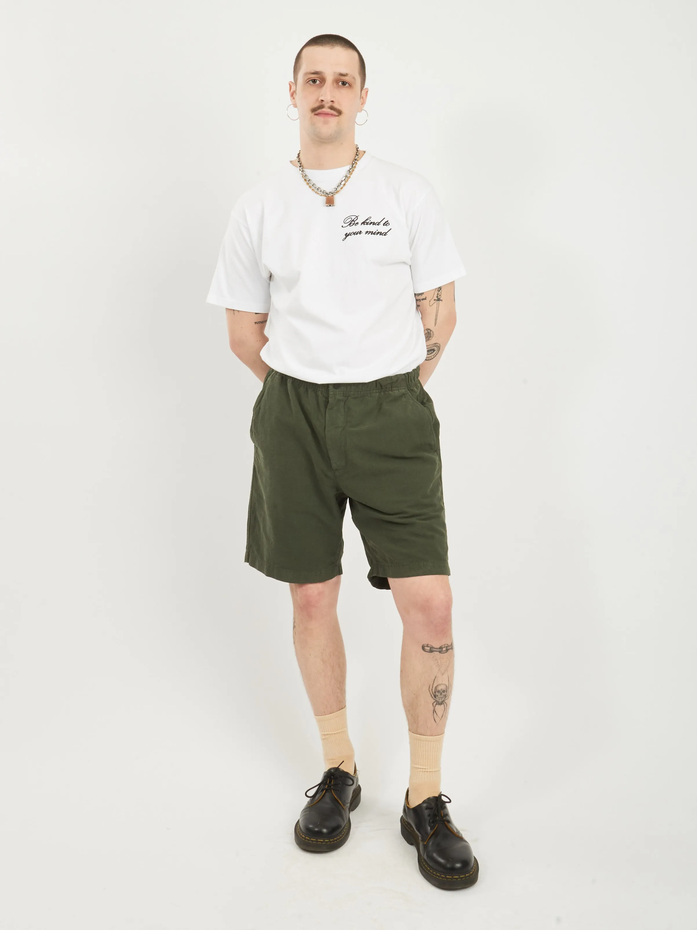 Spruce Green Ezra Relaxed Cotton Linen Short