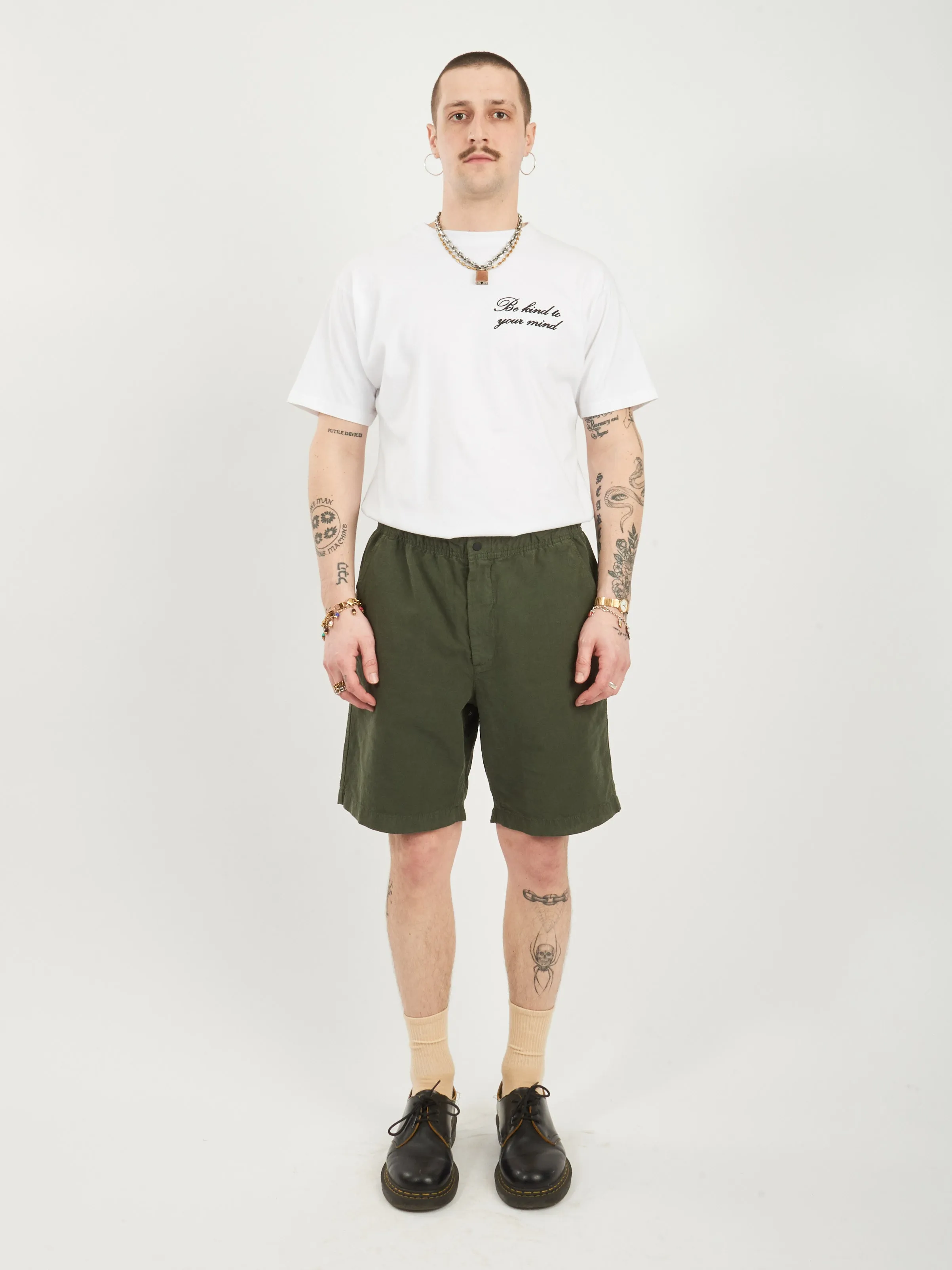 Spruce Green Ezra Relaxed Cotton Linen Short
