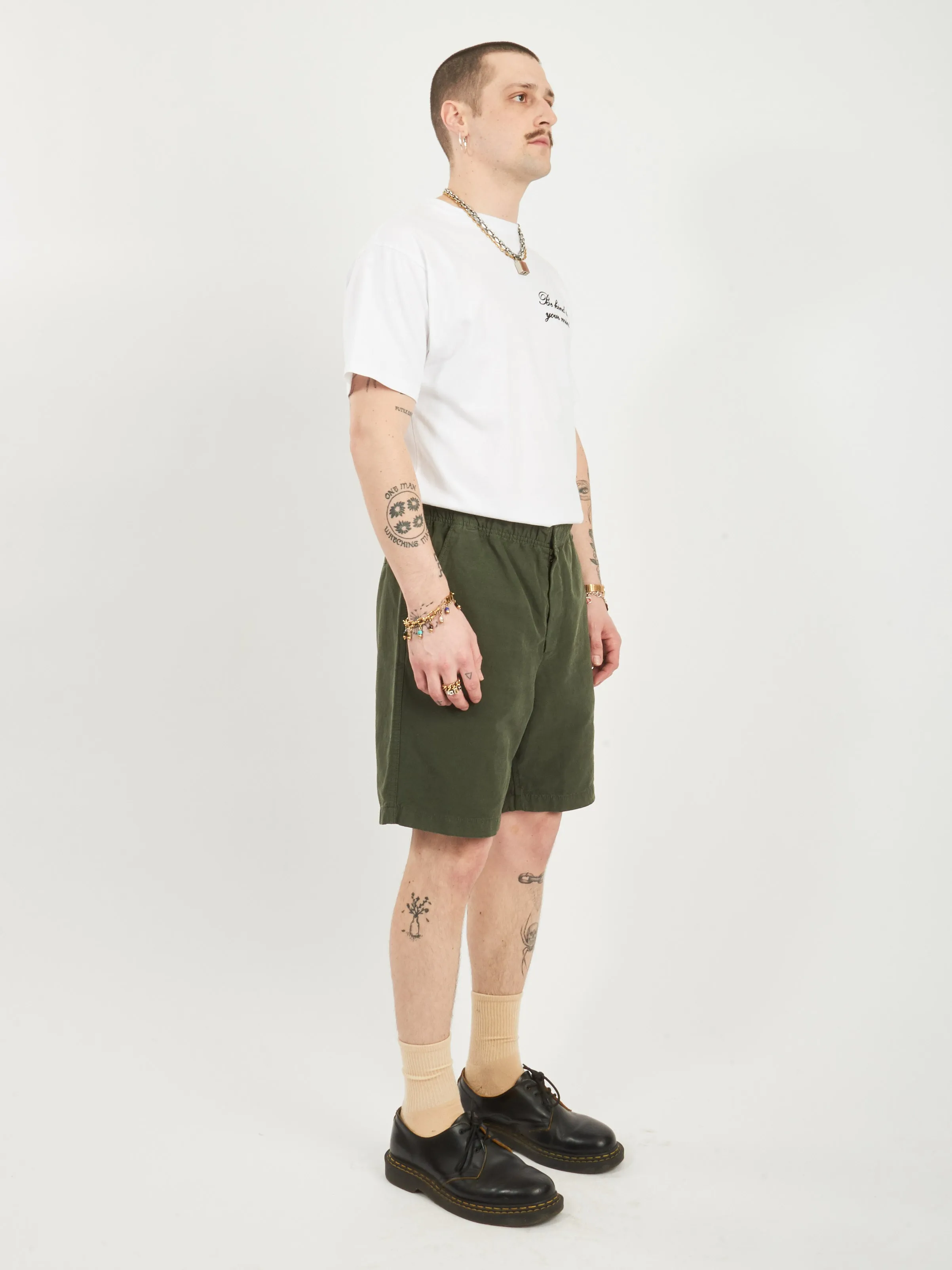Spruce Green Ezra Relaxed Cotton Linen Short