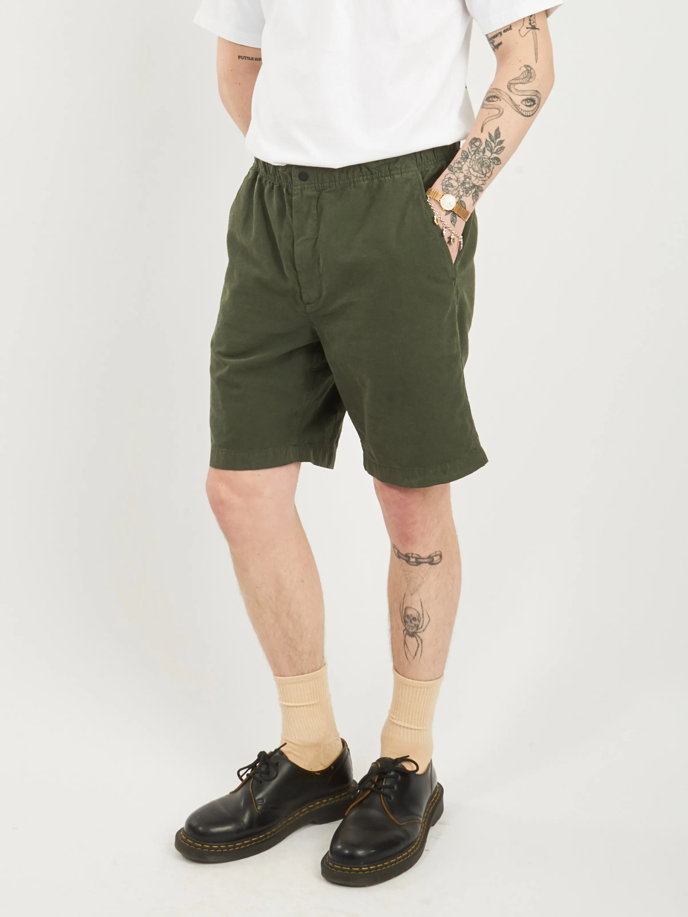 Spruce Green Ezra Relaxed Cotton Linen Short