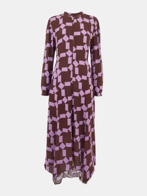 Spun check midi dress