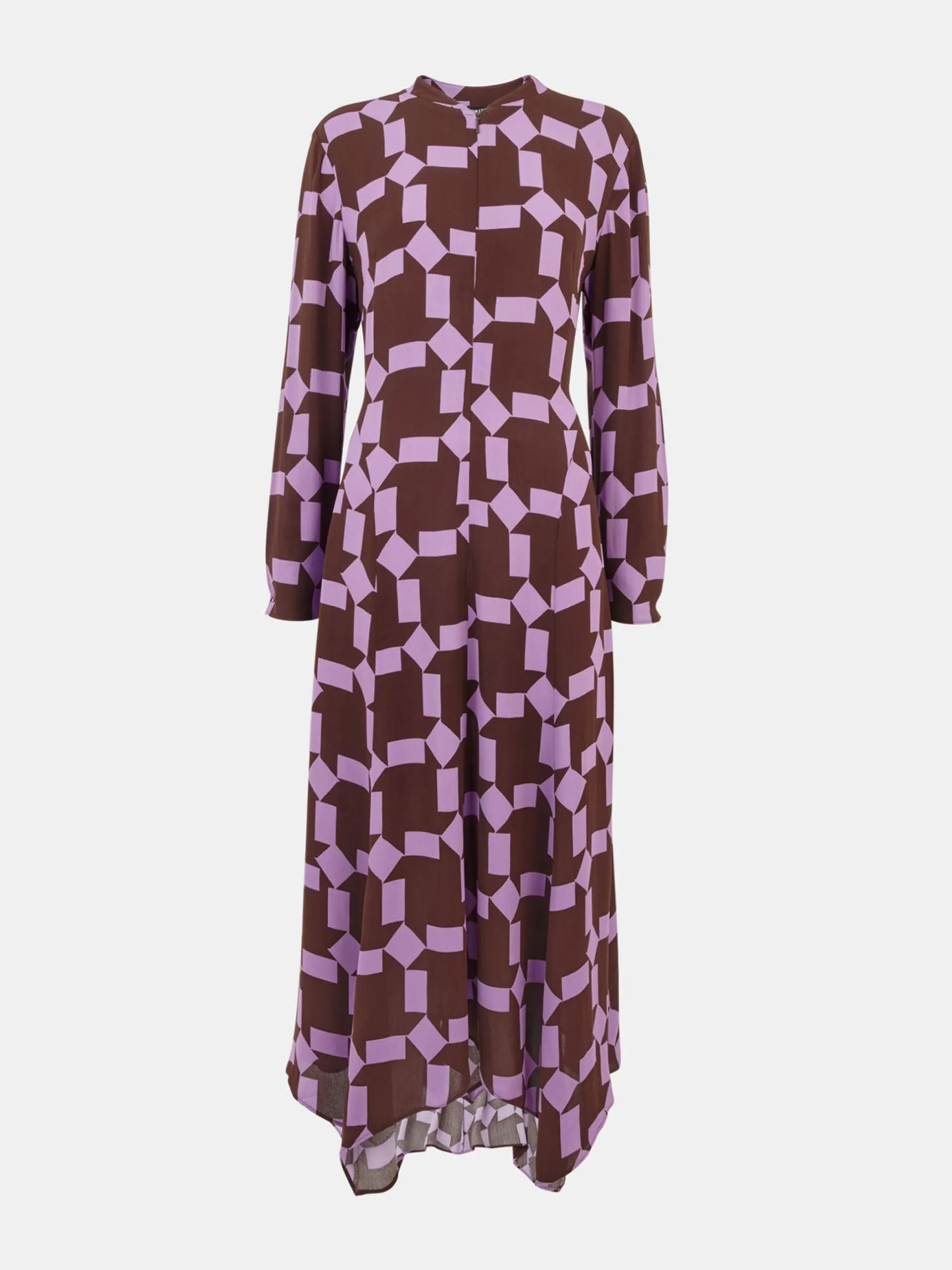 Spun check midi dress