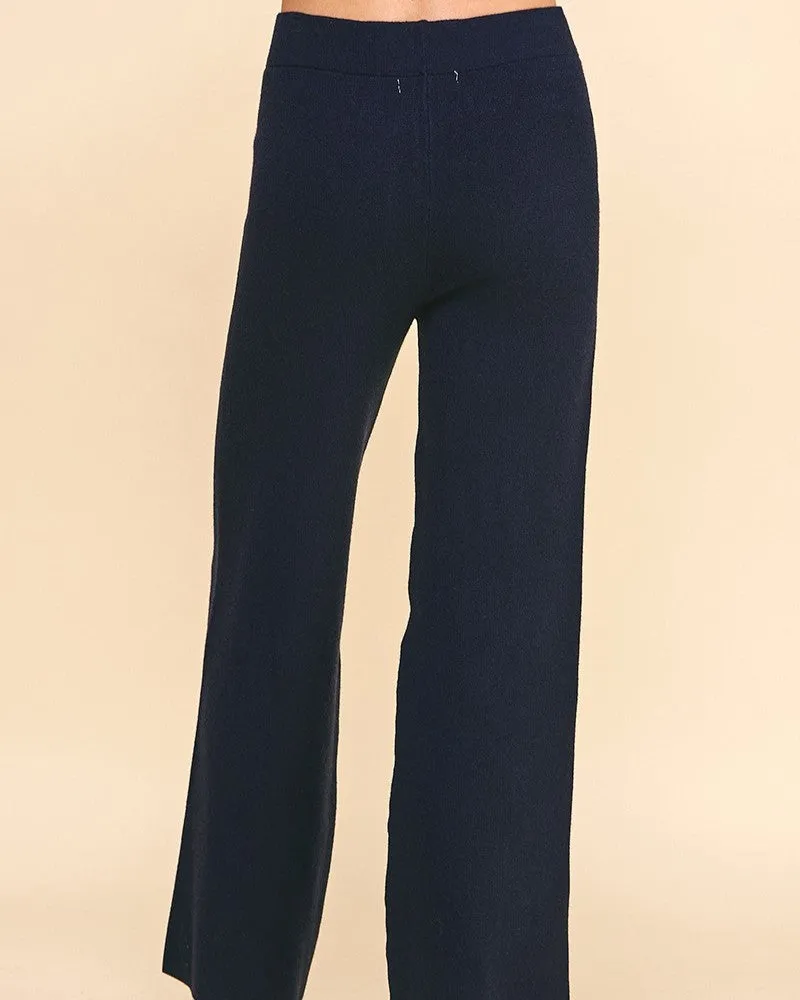 Straight Leg Sweater Pants - Black - FINAL SALE