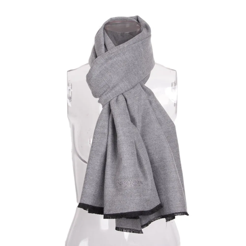 Suzy Levian Women's Classic Light Heather Grey Soft Scarf