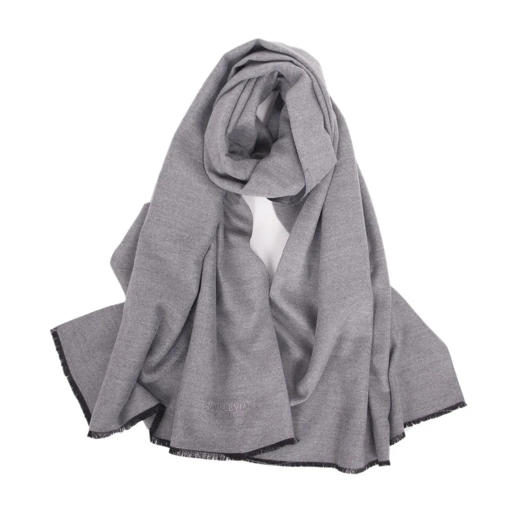 Suzy Levian Women's Classic Light Heather Grey Soft Scarf