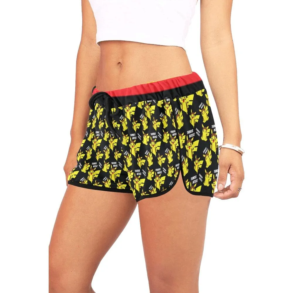 Thunder Mouse Shorts Black Women's Relaxed Shorts