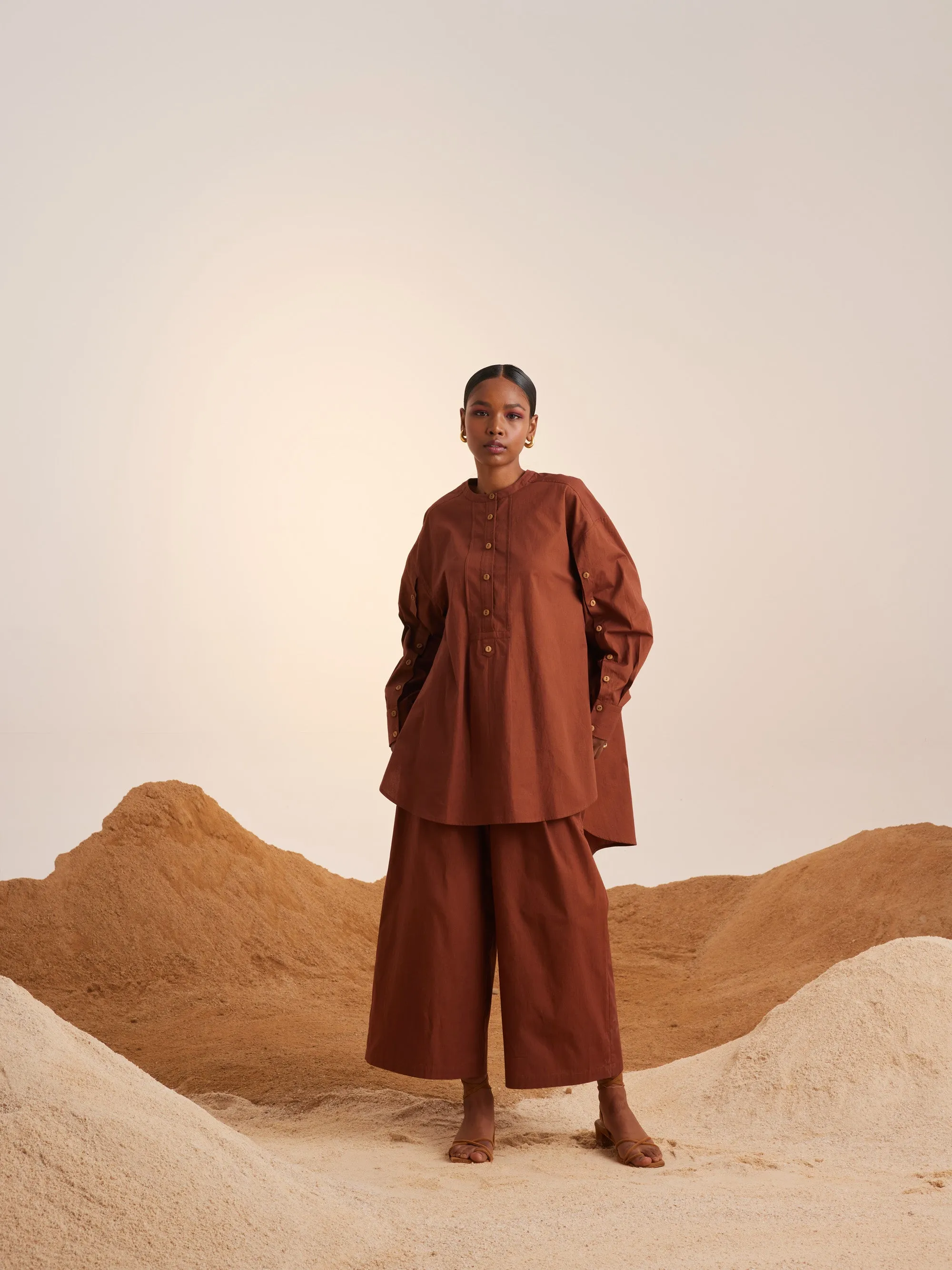 Top Stitched Tunic Set