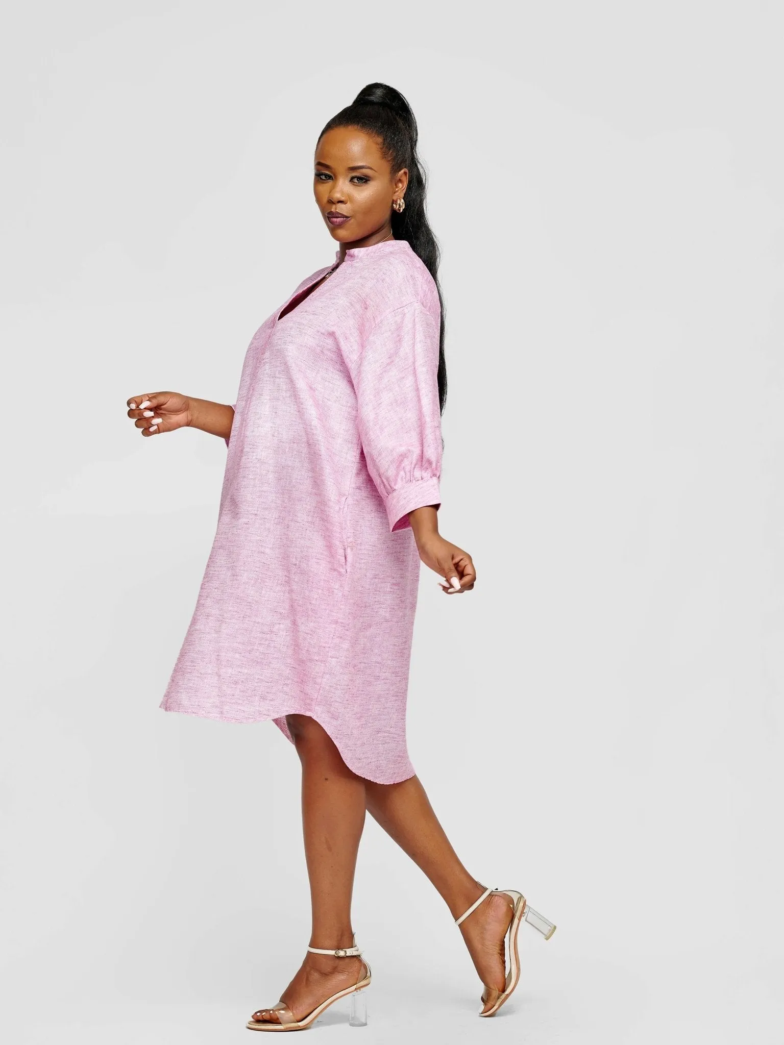 Tuli Nuru Shirt Dress - Lilac