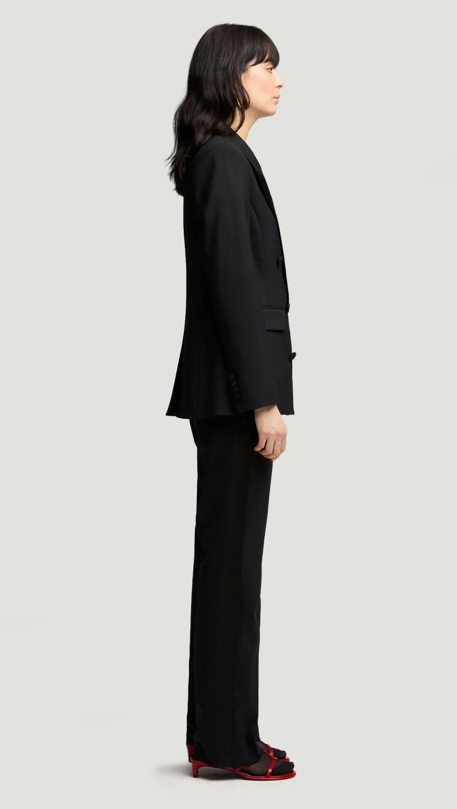 Tuxedo Blazer in Seasonless Wool | Black