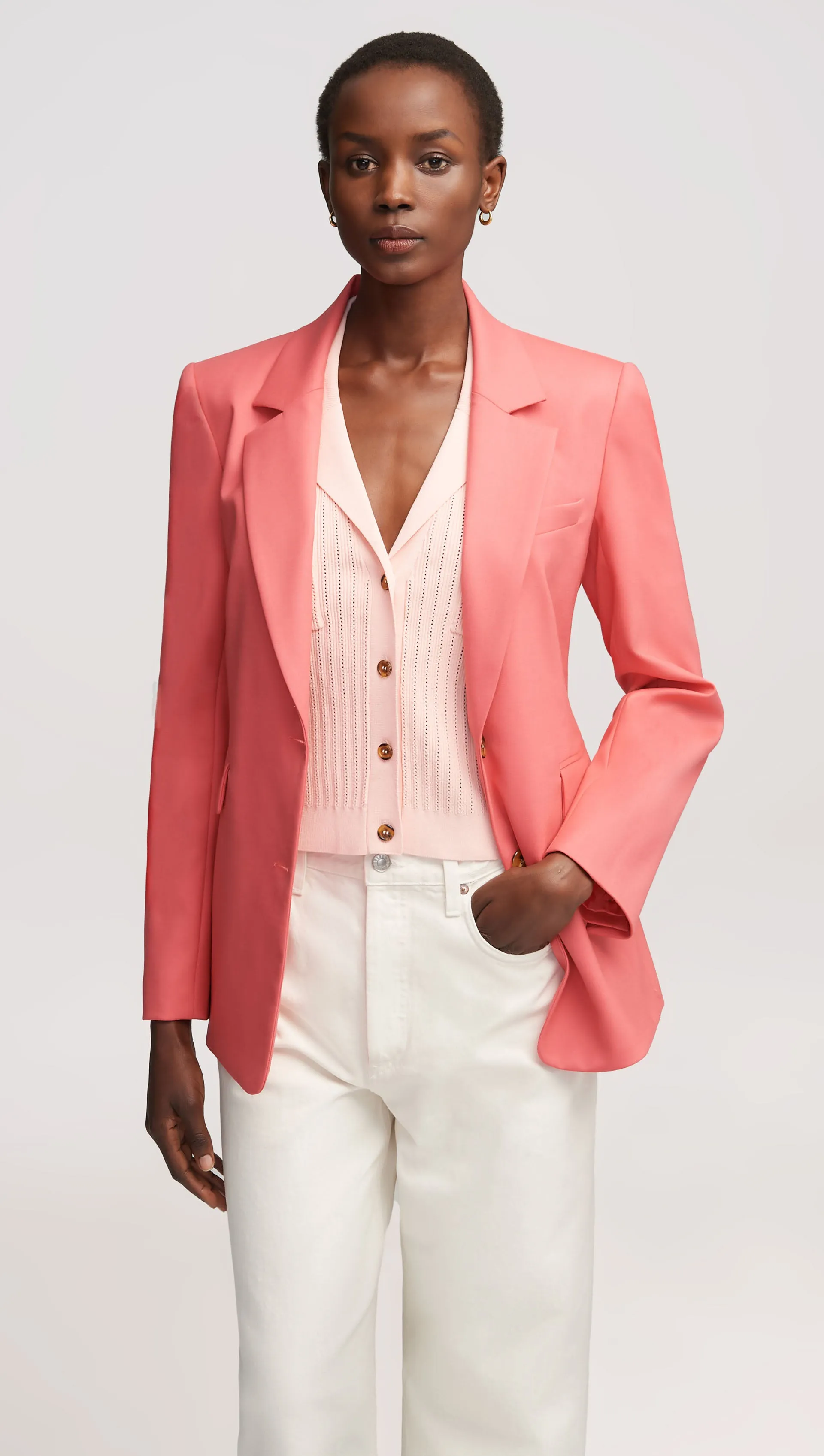 Two-Button Blazer in Seasonless Wool | Salmon