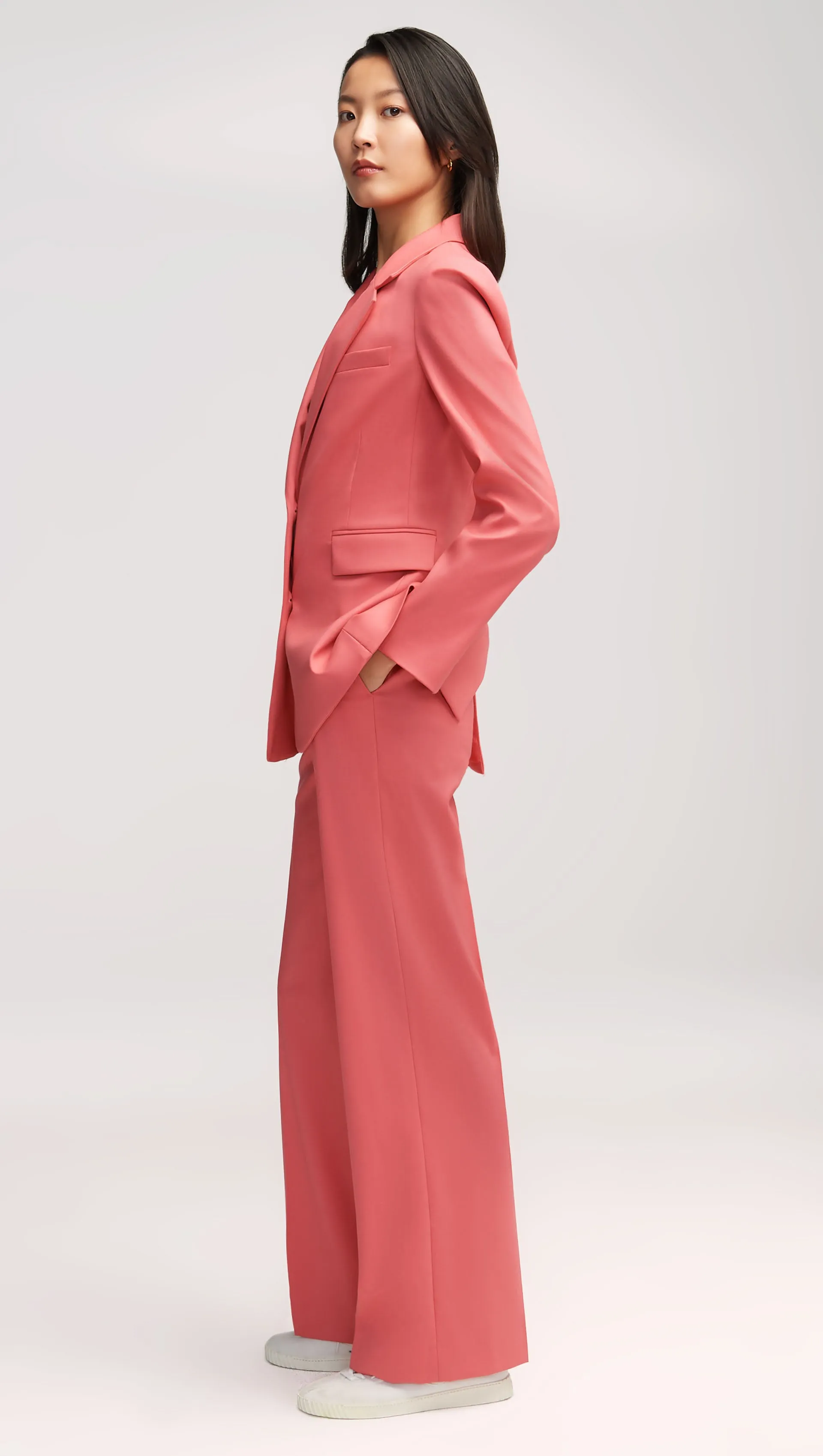 Two-Button Blazer in Seasonless Wool | Salmon