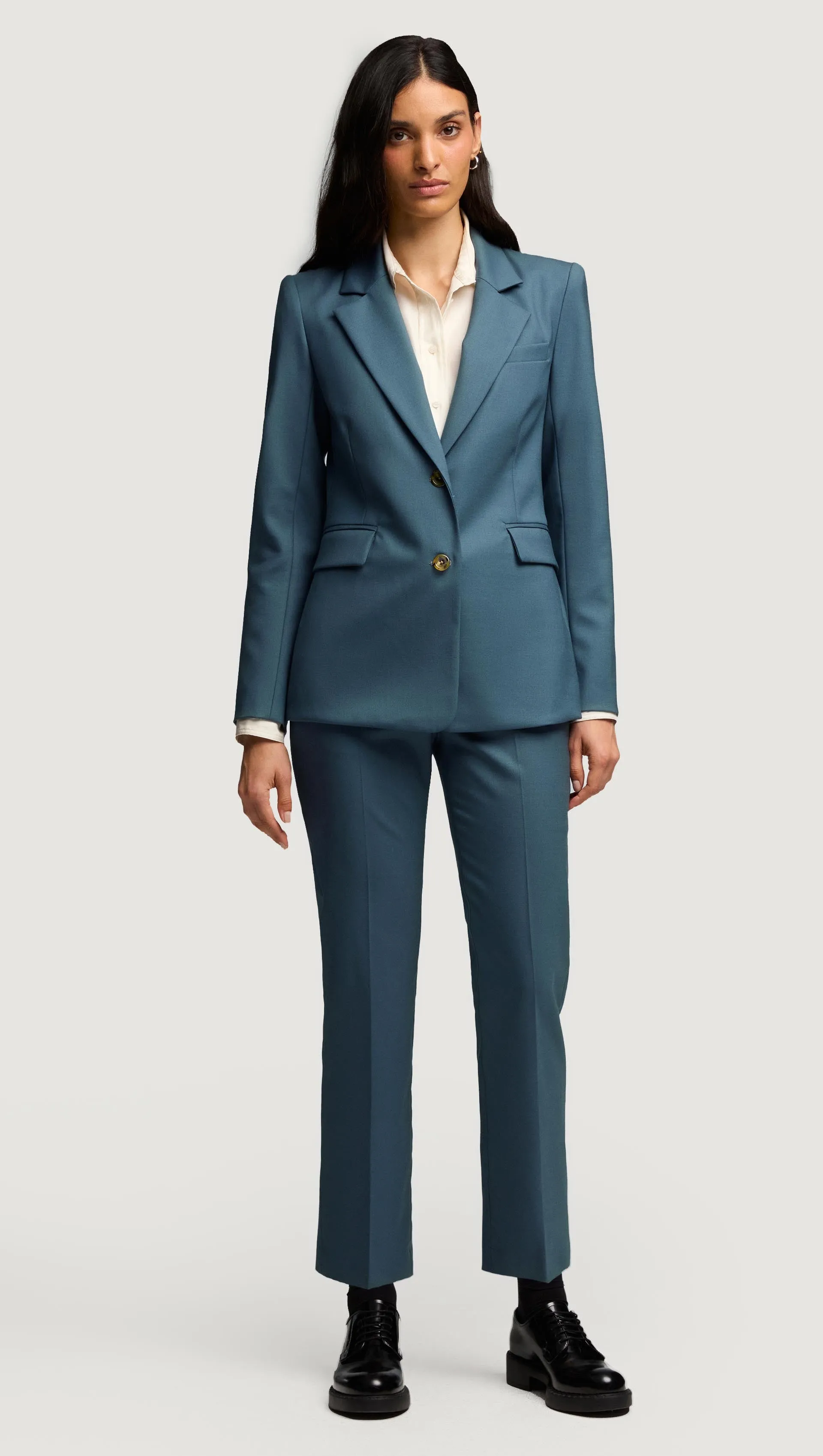 Two-Button Blazer in Seasonless Wool | Stone Blue