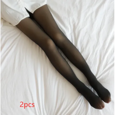 Unique Fake Translucent Leggings Tights Fall And Winter Warm Fleece