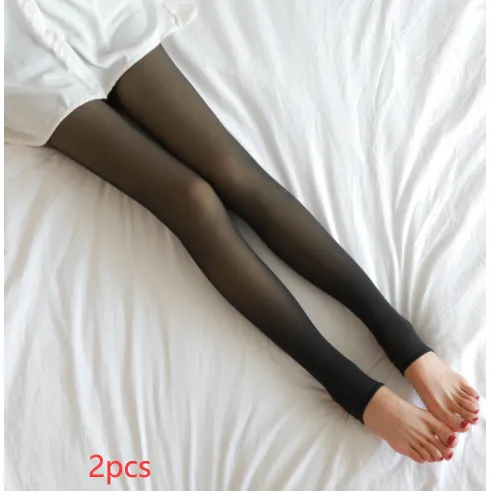 Unique Fake Translucent Leggings Tights Fall And Winter Warm Fleece