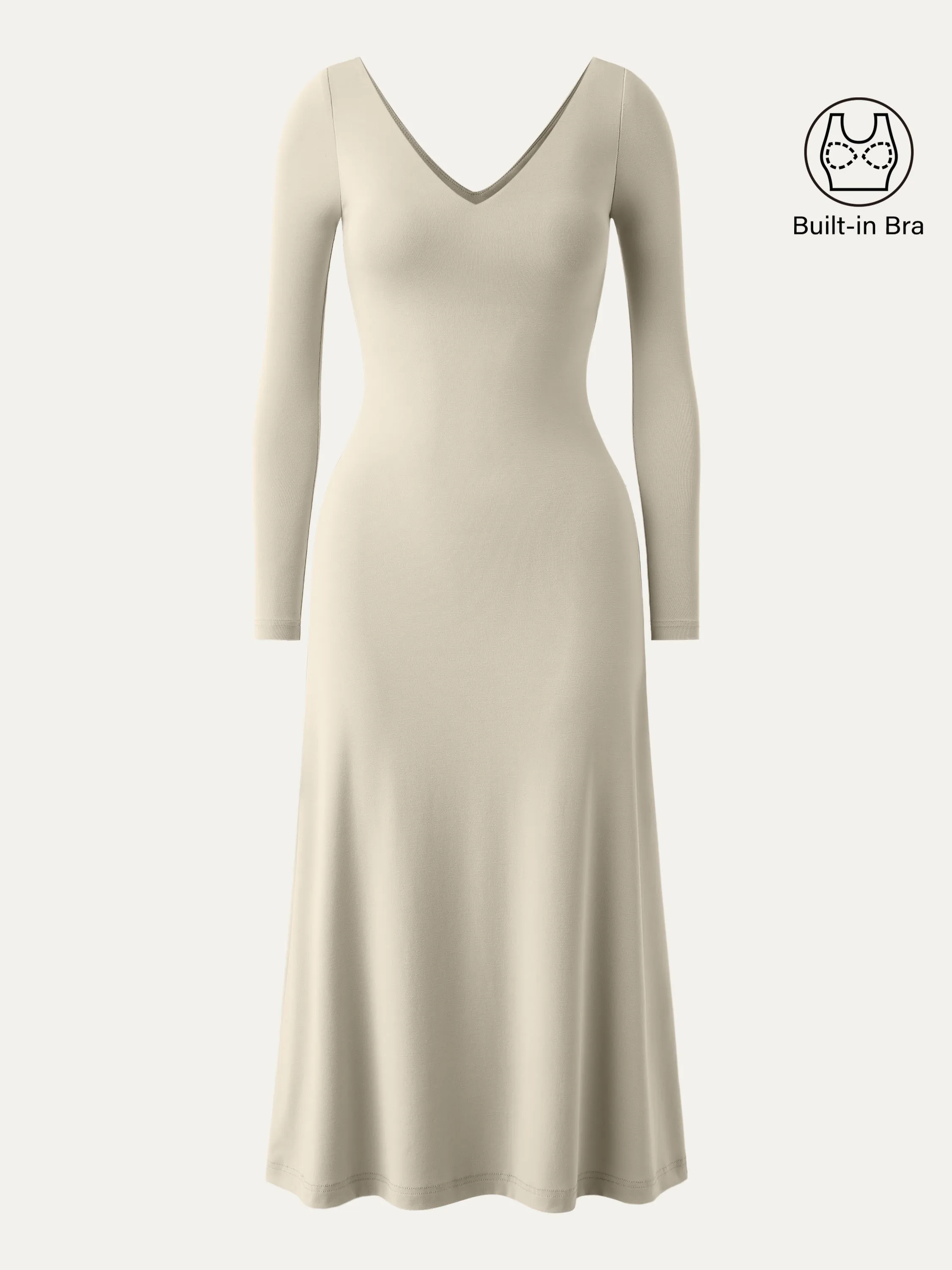 V-neck Long Sleeves Midi New Airy Brami Dress