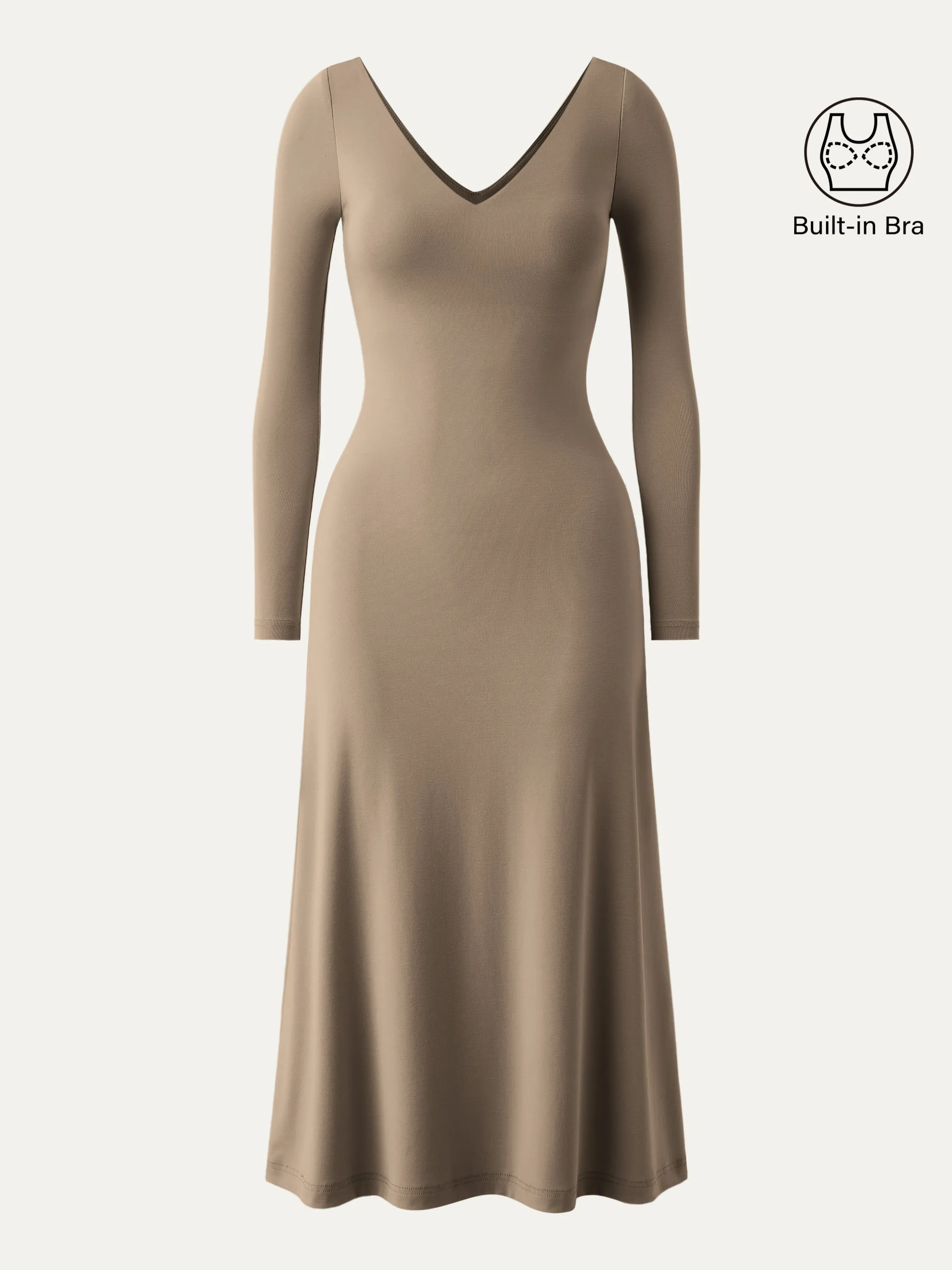 V-neck Long Sleeves Midi New Airy Brami Dress
