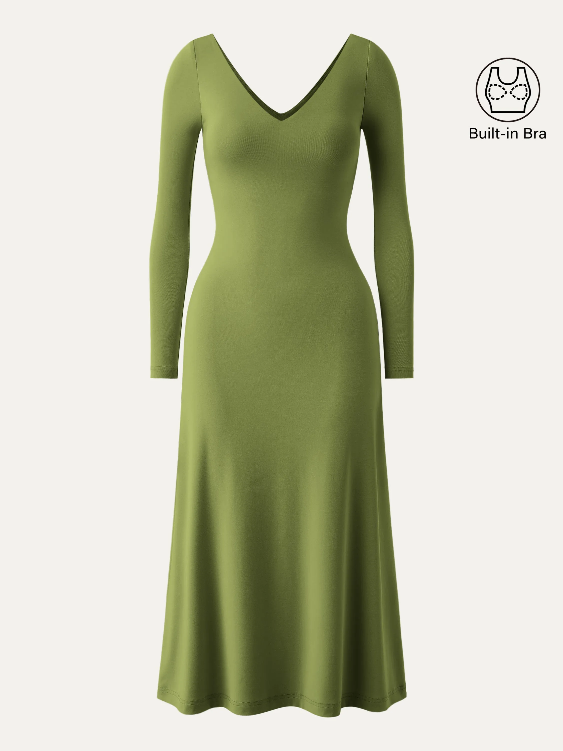 V-neck Long Sleeves Midi New Airy Brami Dress