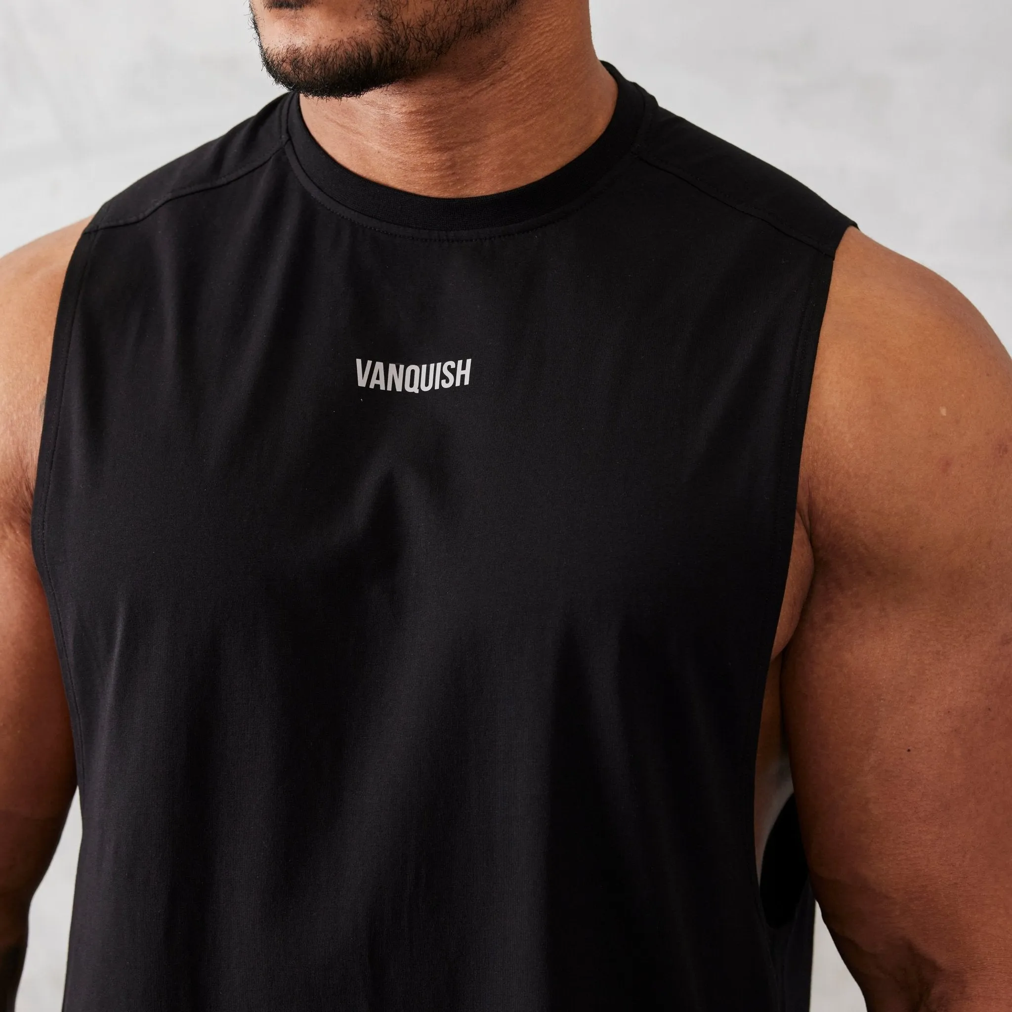 Vanquish Essential Black Oversized Sleeveless T Shirt