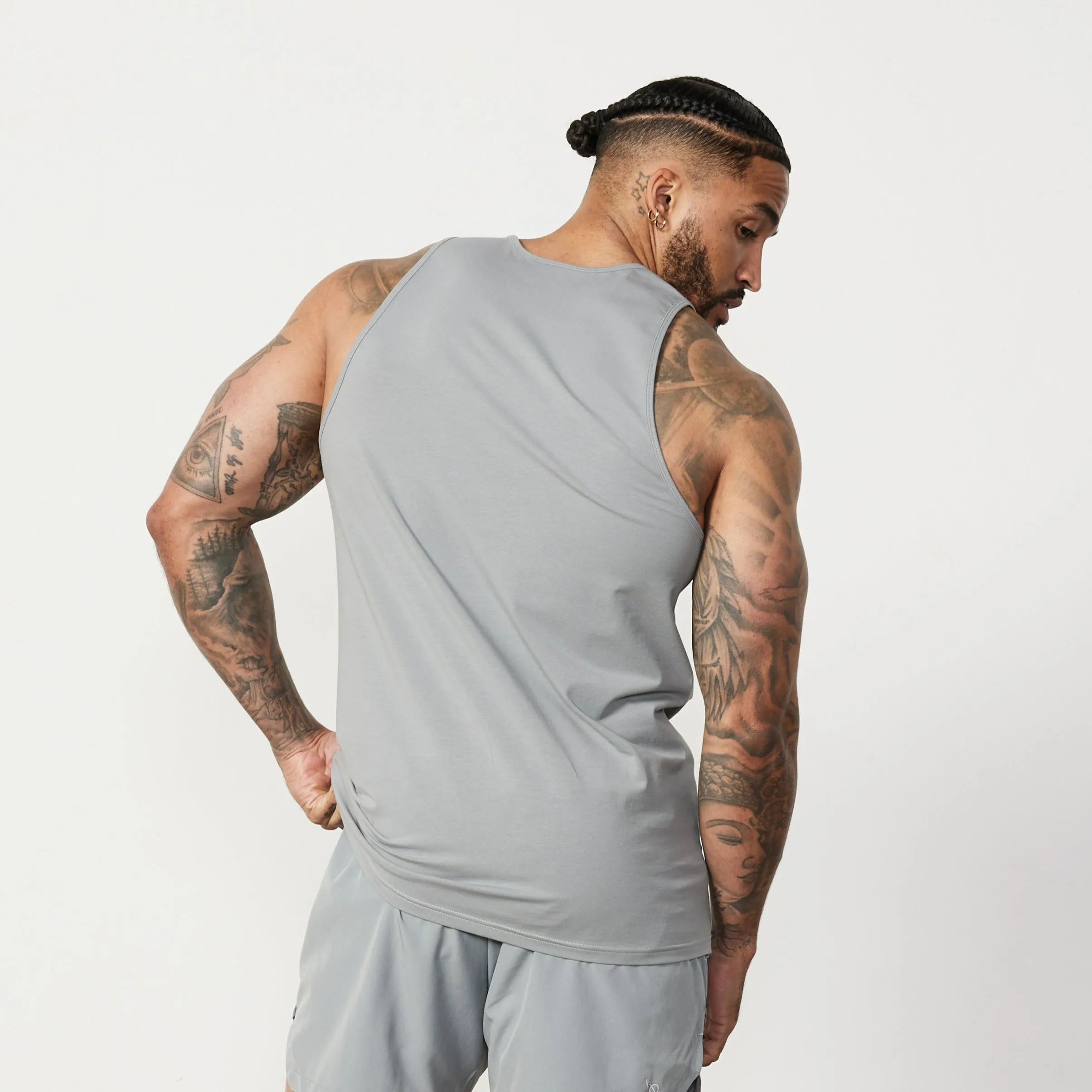 Vanquish Essential Steel Grey Regular Fit Tank Top