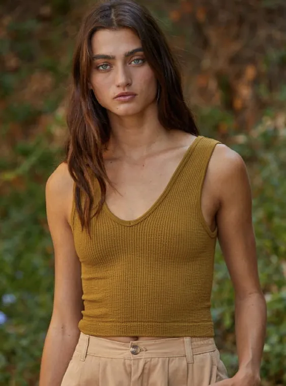 Washed Seamless V-Neck Brami