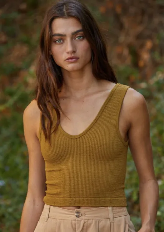 Washed Seamless V-Neck Brami