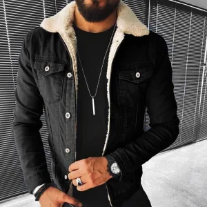 West Louis Motorcycle Style Cotton Padded Denim Jacket