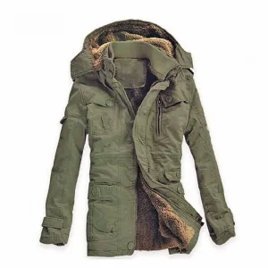 West Louis Warm Cotton-Padded Fleece Parka