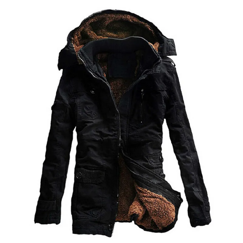 West Louis Warm Cotton-Padded Fleece Parka