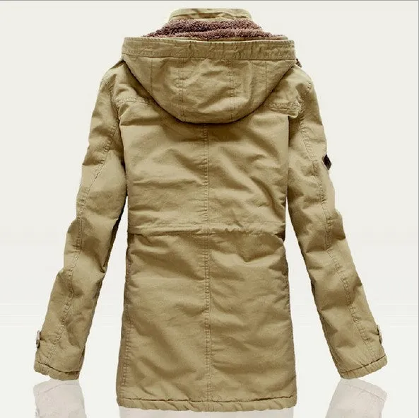 West Louis Warm Cotton-Padded Fleece Parka