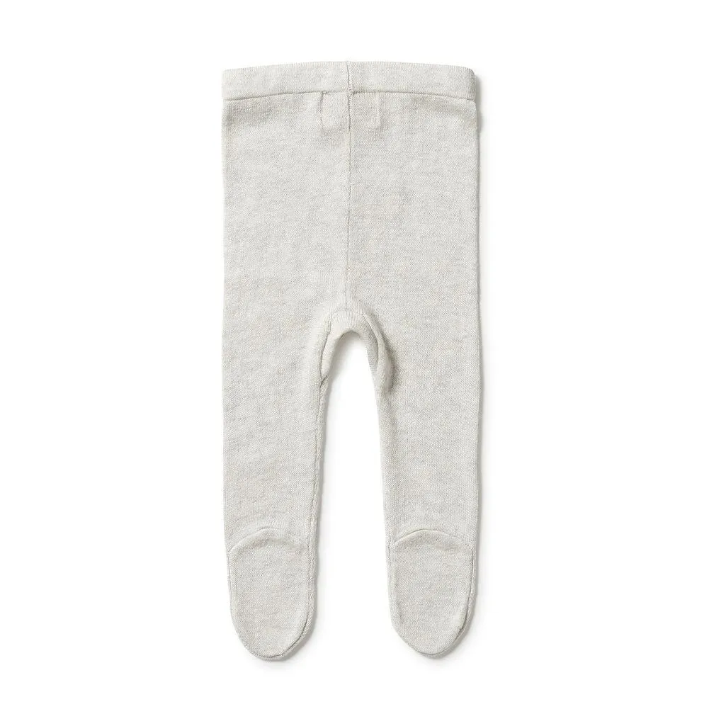 Wilson Frenchy Knitted Leggings with Feet - Grey Melange (3-6 Months, 6-8 Kg)