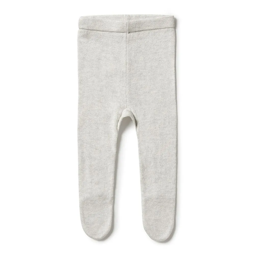 Wilson Frenchy Knitted Leggings with Feet - Grey Melange (3-6 Months, 6-8 Kg)