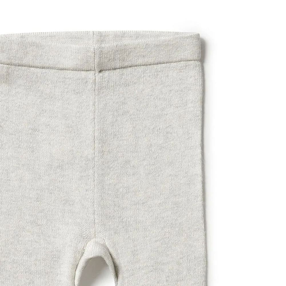Wilson Frenchy Knitted Leggings with Feet - Grey Melange (3-6 Months, 6-8 Kg)