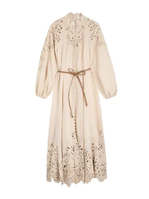 Wylie embroidered linen midi dress