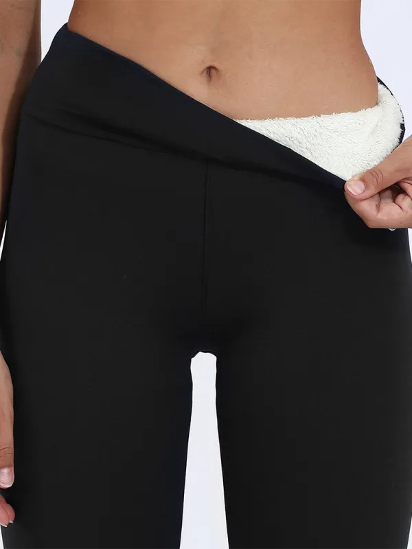 Zainab Plush Tights Warm Pants Lamb Fleece Thickened Stretch Leggings