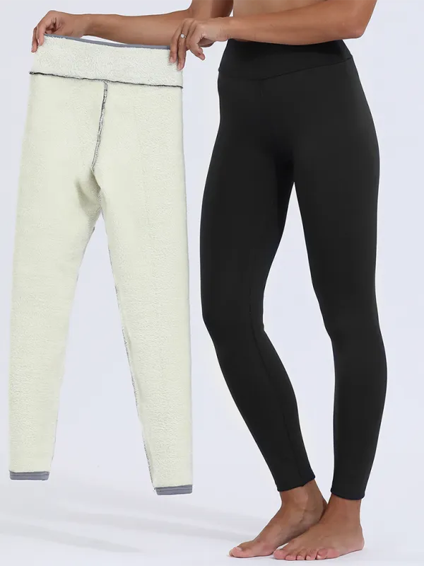 Zainab Plush Tights Warm Pants Lamb Fleece Thickened Stretch Leggings