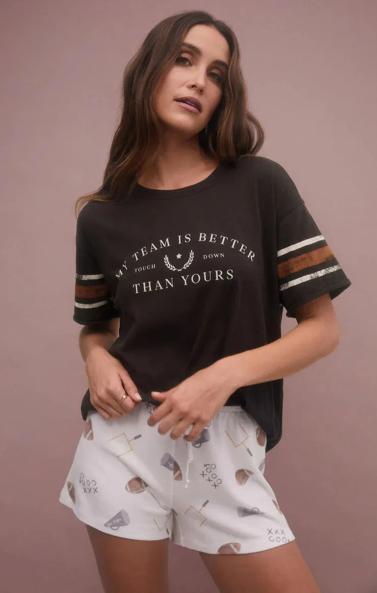 ZSU Boyfriend TEAM Tee in Vintage Black